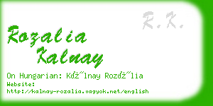 rozalia kalnay business card